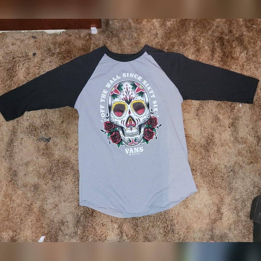Vans Baseball 3/4 Sleeve Dia De Los Muertos Tee